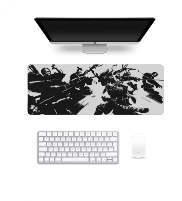 Shadow of the Blade – Premium Large Mousepad with an Ink Samurai Design